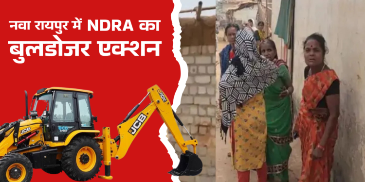 Heavy Police Deployed as Illegal Structures Razed in Nawagaon and Khapri